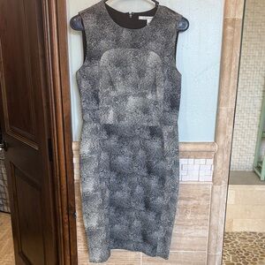 Diane Von Furstenberg Textured Black and Gray Mini Dress
